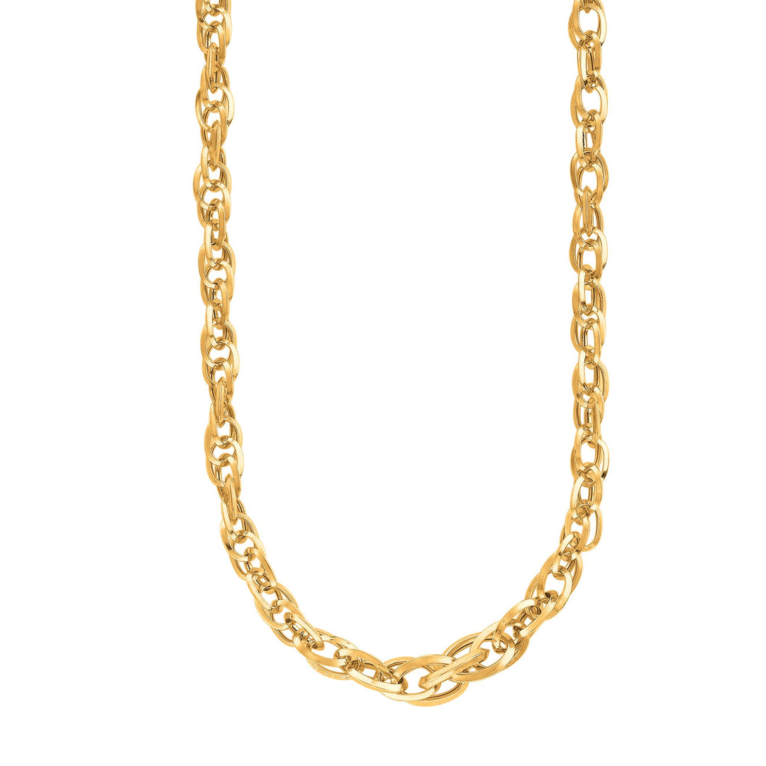 14K Yellow Gold Polished Euro Link Chain, view 3