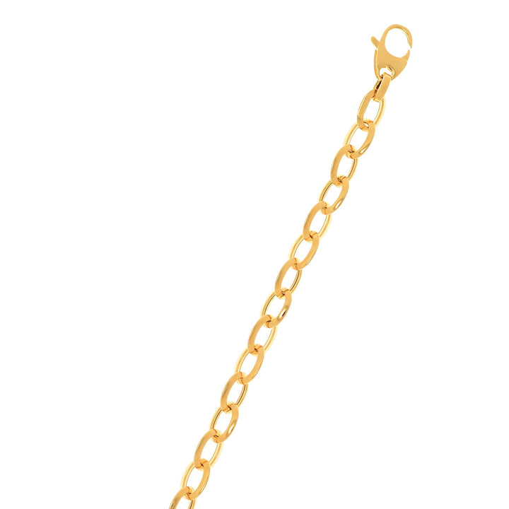 14K Yellow Gold Polished Mini Oval Link Chain, front view