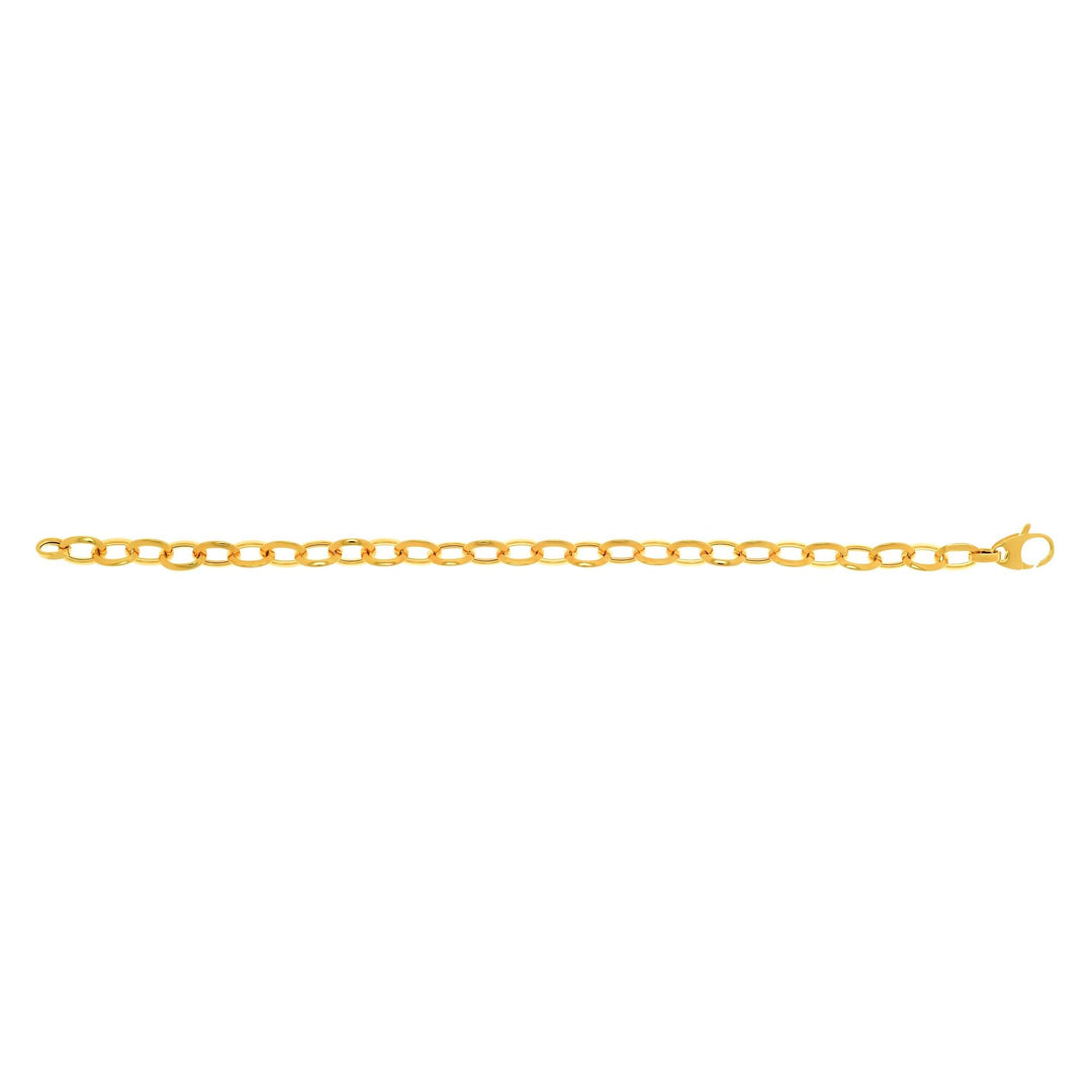 14K Yellow Gold Polished Mini Oval Link Chain, view 3