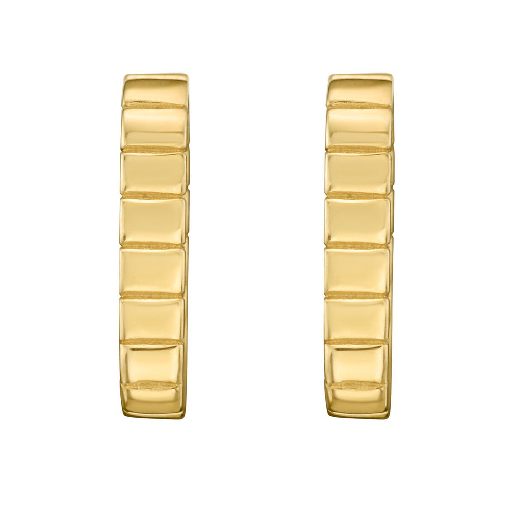14K Yellow Gold Polished Oval Hoops, view 2