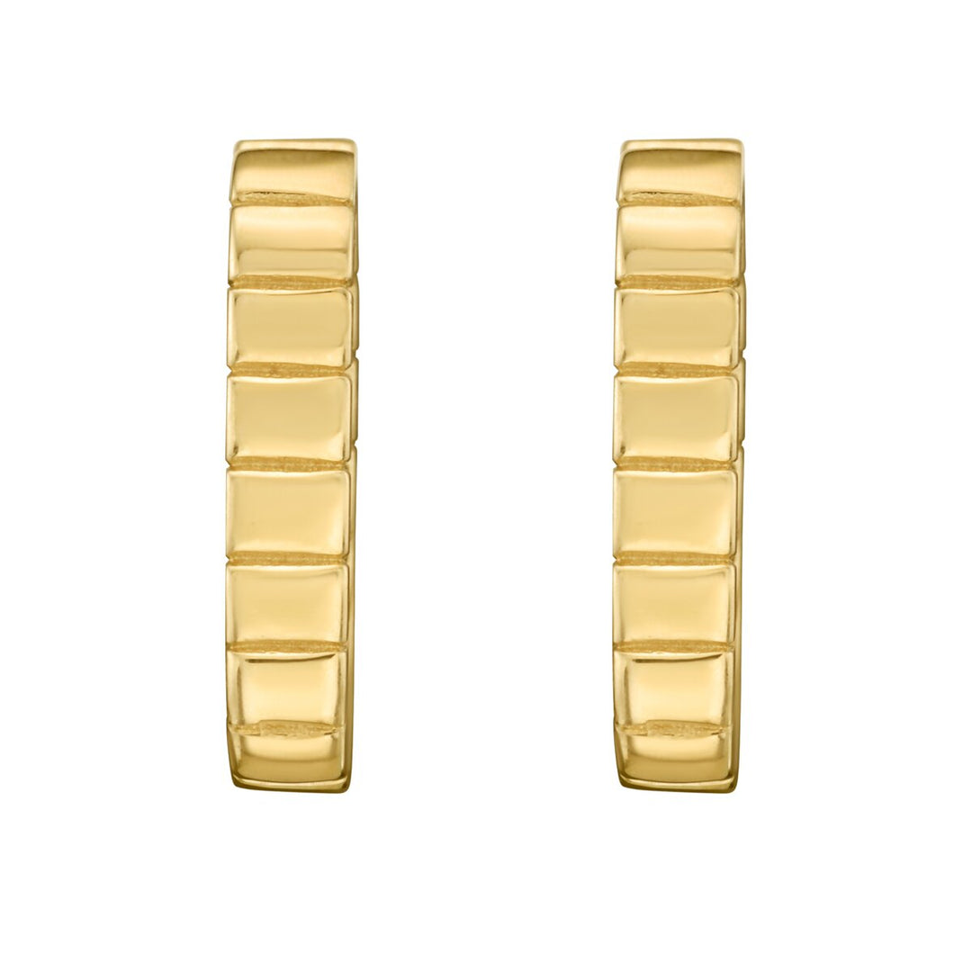 14K Yellow Gold Polished Oval Hoops, view 2
