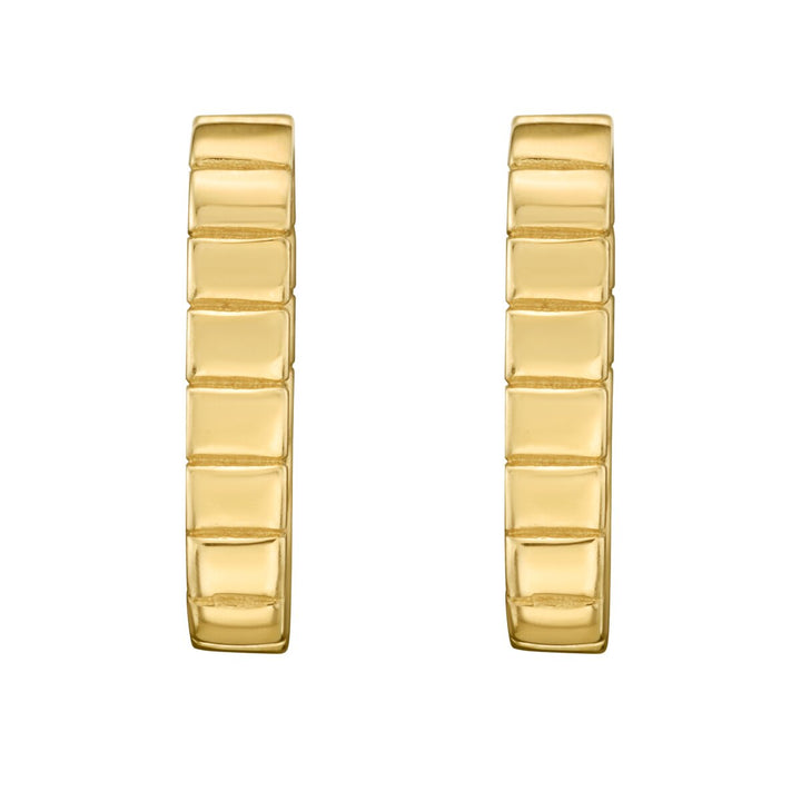 14K Yellow Gold Polished Oval Hoops, view 2