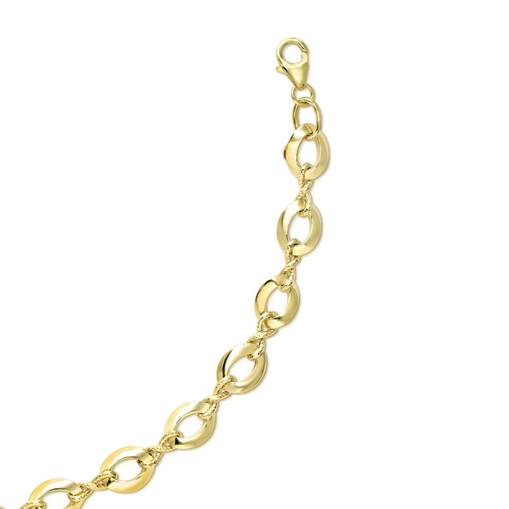 14K Yellow Gold Polished Oval Link Chain, front view