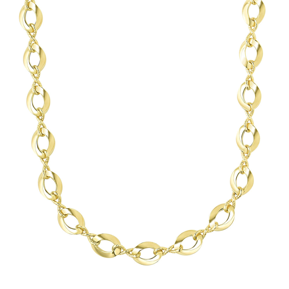 14K Yellow Gold Polished Oval Link Chain, view 2