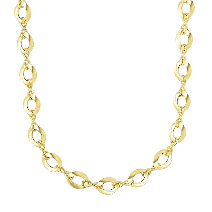 14K Yellow Gold Polished Oval Link Chain, view 2