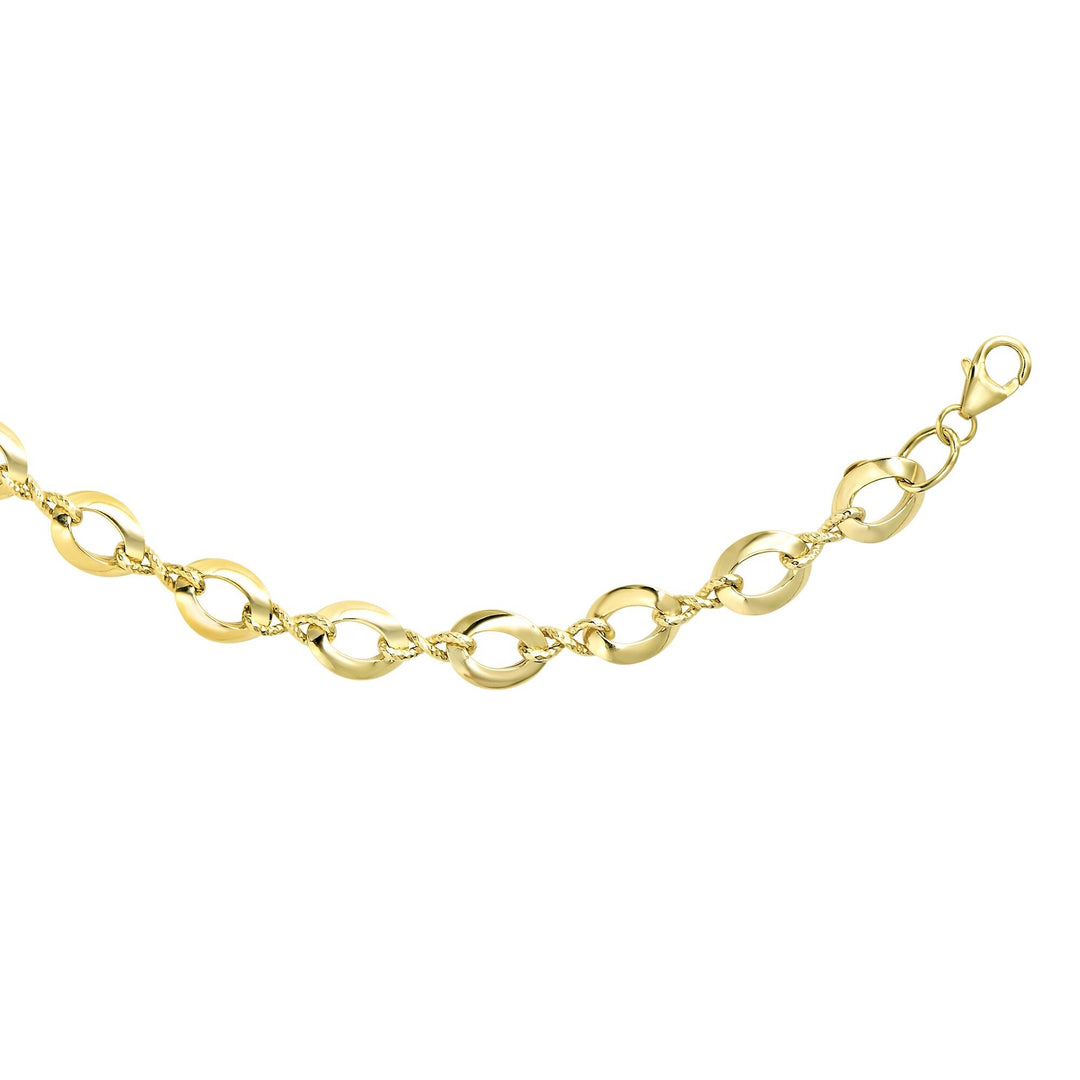 14K Yellow Gold Polished Oval Link Chain, view 3