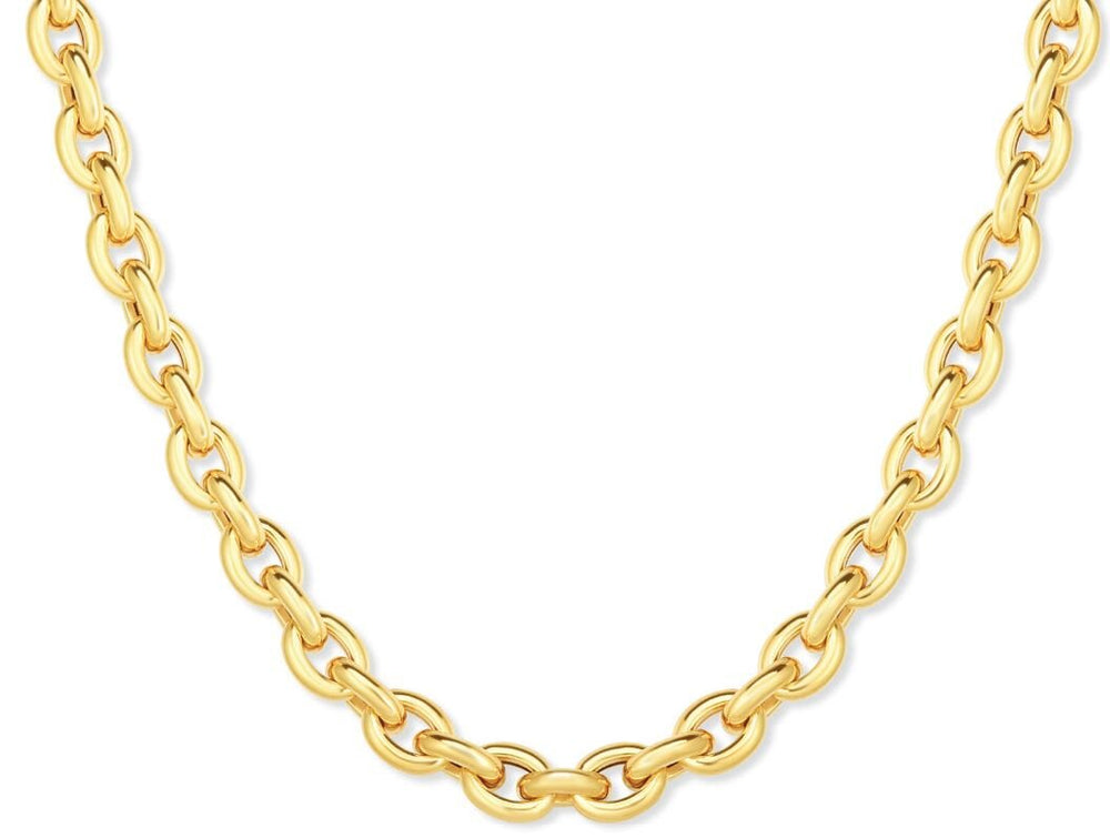 14K Yellow Gold Polished Oval Rolo Inspired Link Chain, view 2