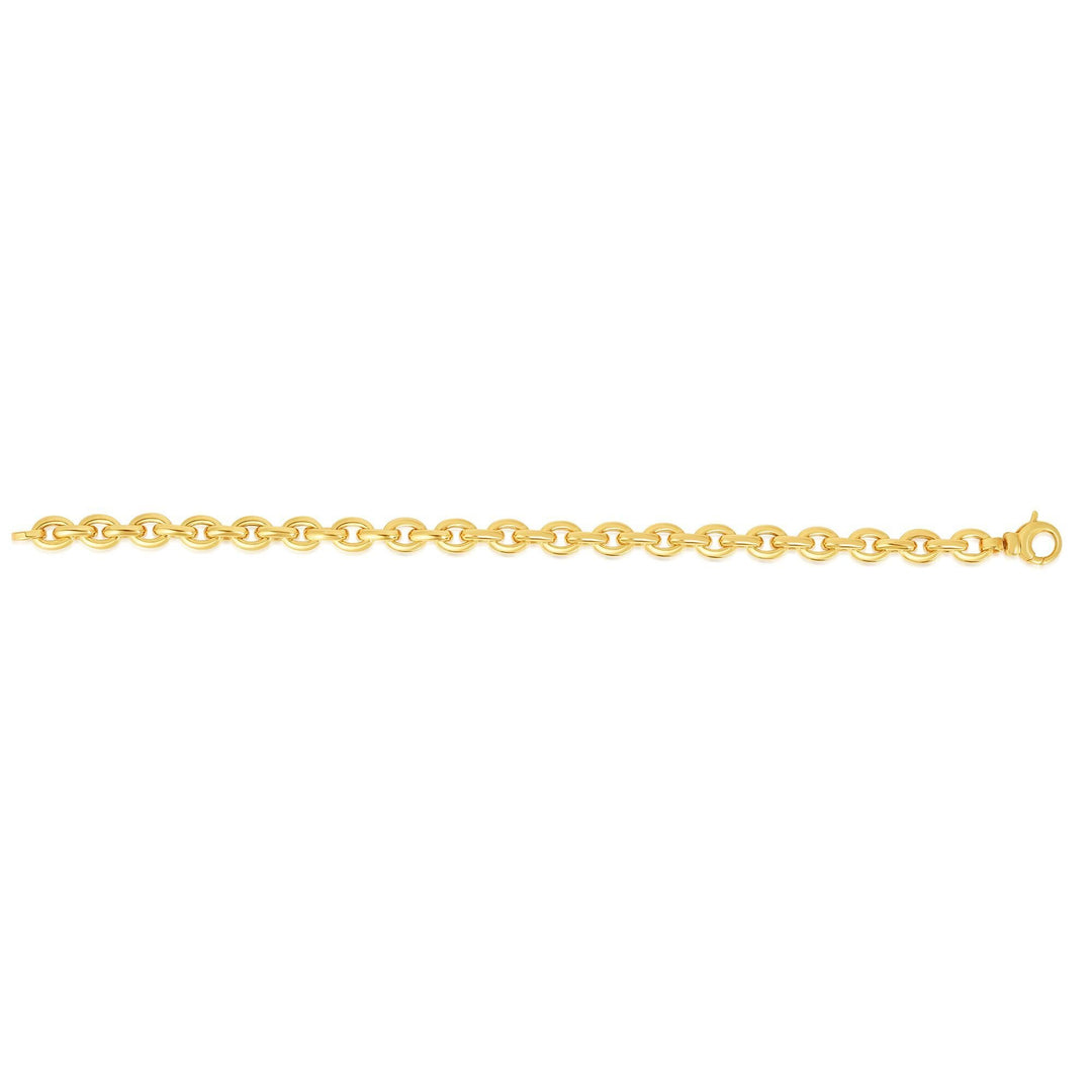 14K Yellow Gold Polished Oval Rolo Inspired Link Chain, view 3