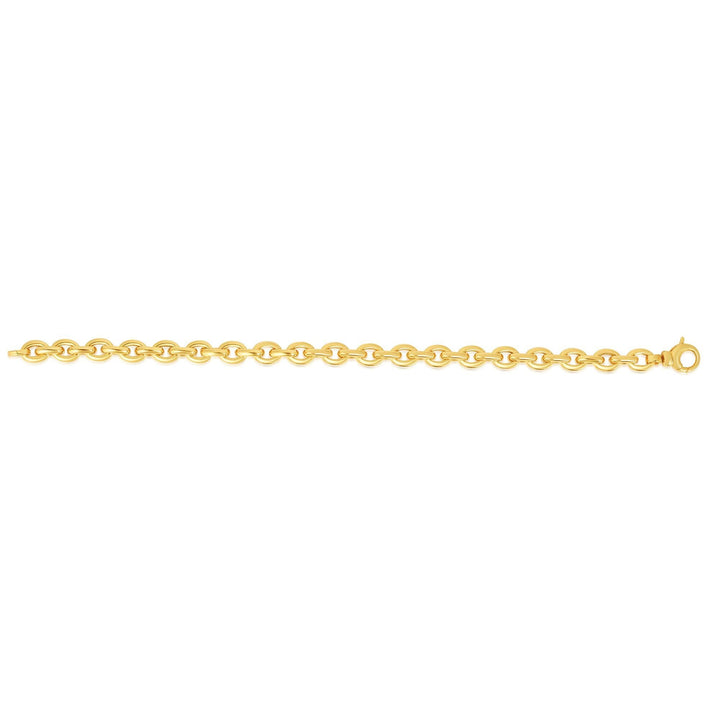 14K Yellow Gold Polished Oval Rolo Inspired Link Chain, view 3
