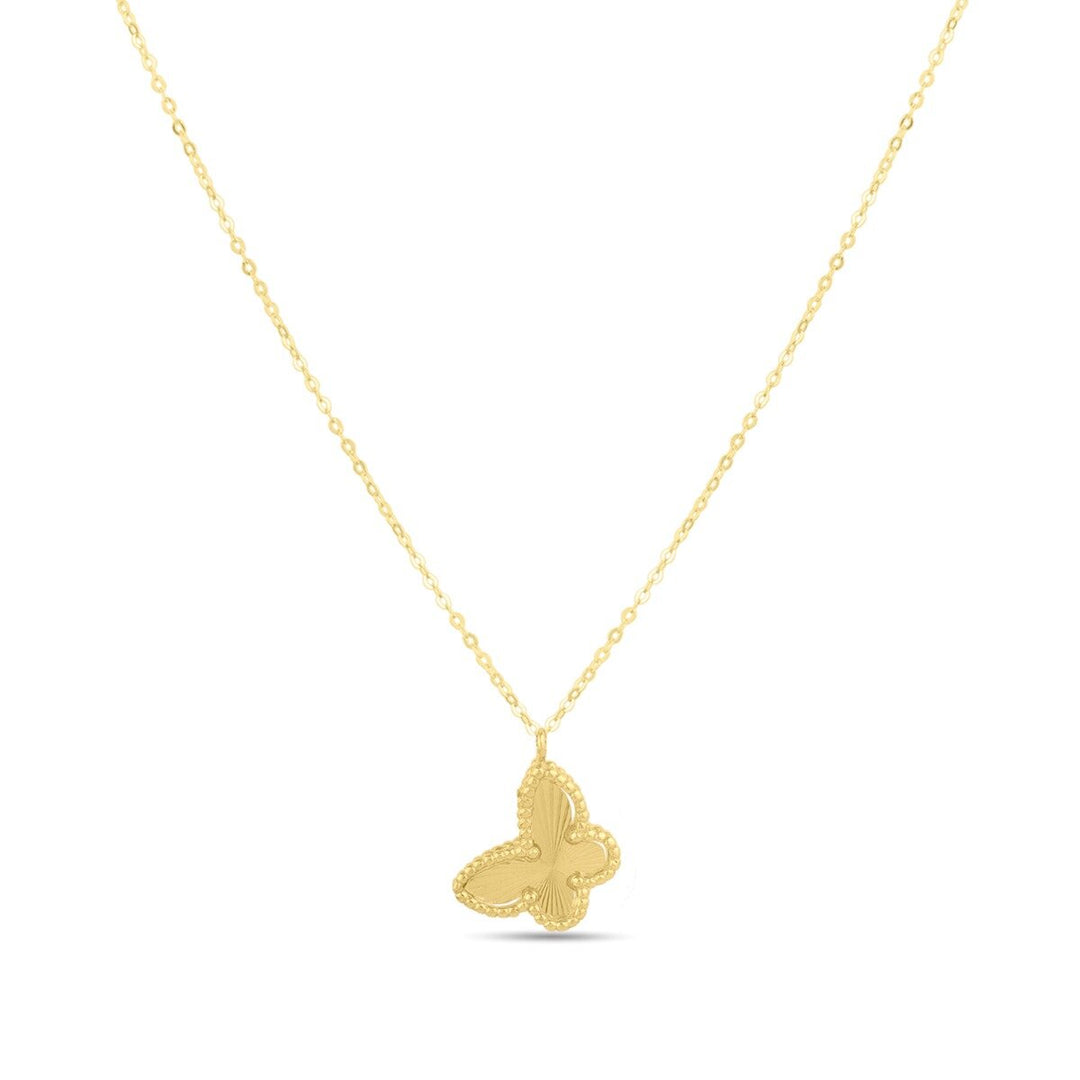 14K Yellow Gold Prosecco Butterfly Necklace, front view
