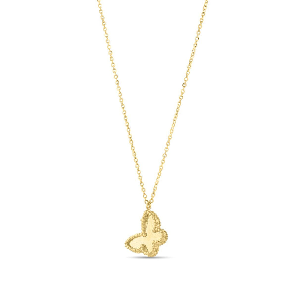 14K Yellow Gold Prosecco Butterfly Necklace, view 2