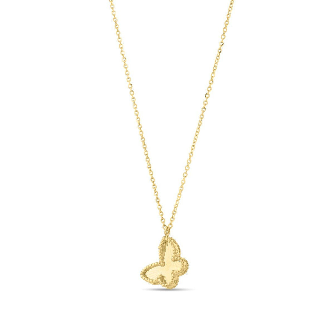14K Yellow Gold Prosecco Butterfly Necklace, view 2