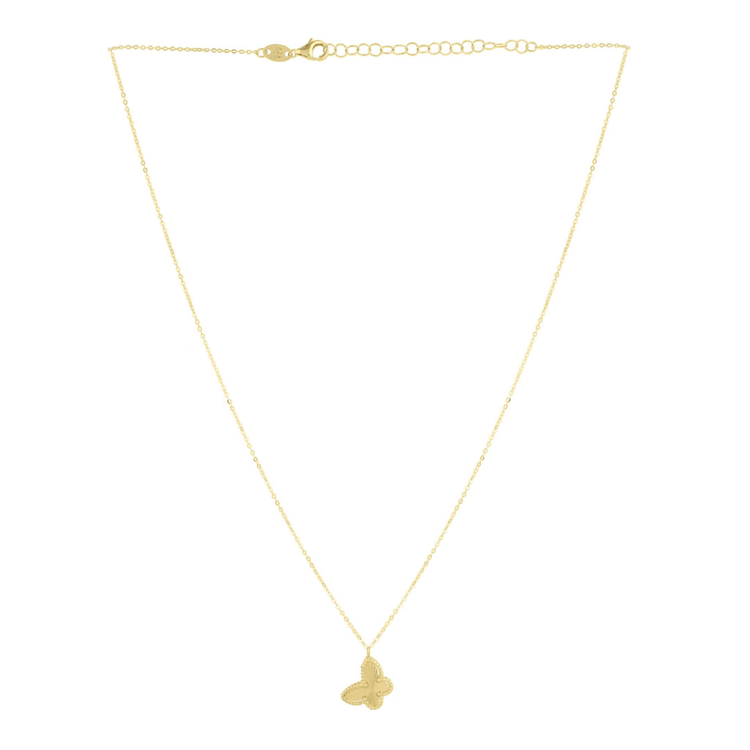 14K Yellow Gold Prosecco Butterfly Necklace, view 3