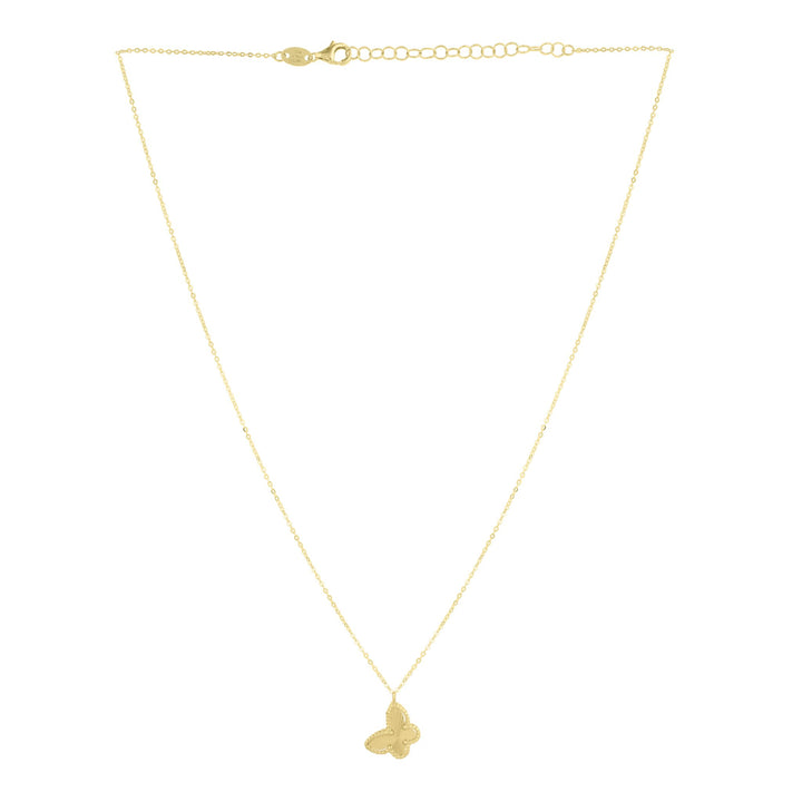 14K Yellow Gold Prosecco Butterfly Necklace, view 3