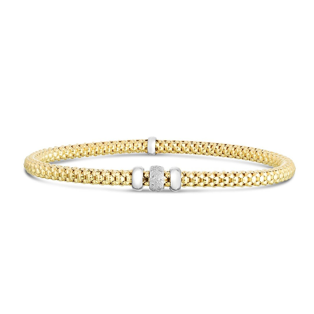 14K Yellow Gold Prosecco Diamond Stretch Bracelet, front view