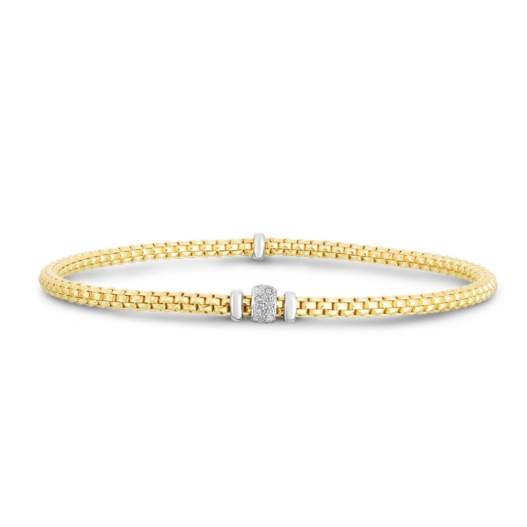 14K Yellow Gold Prosecco Diamond Stretch Bracelet, front view