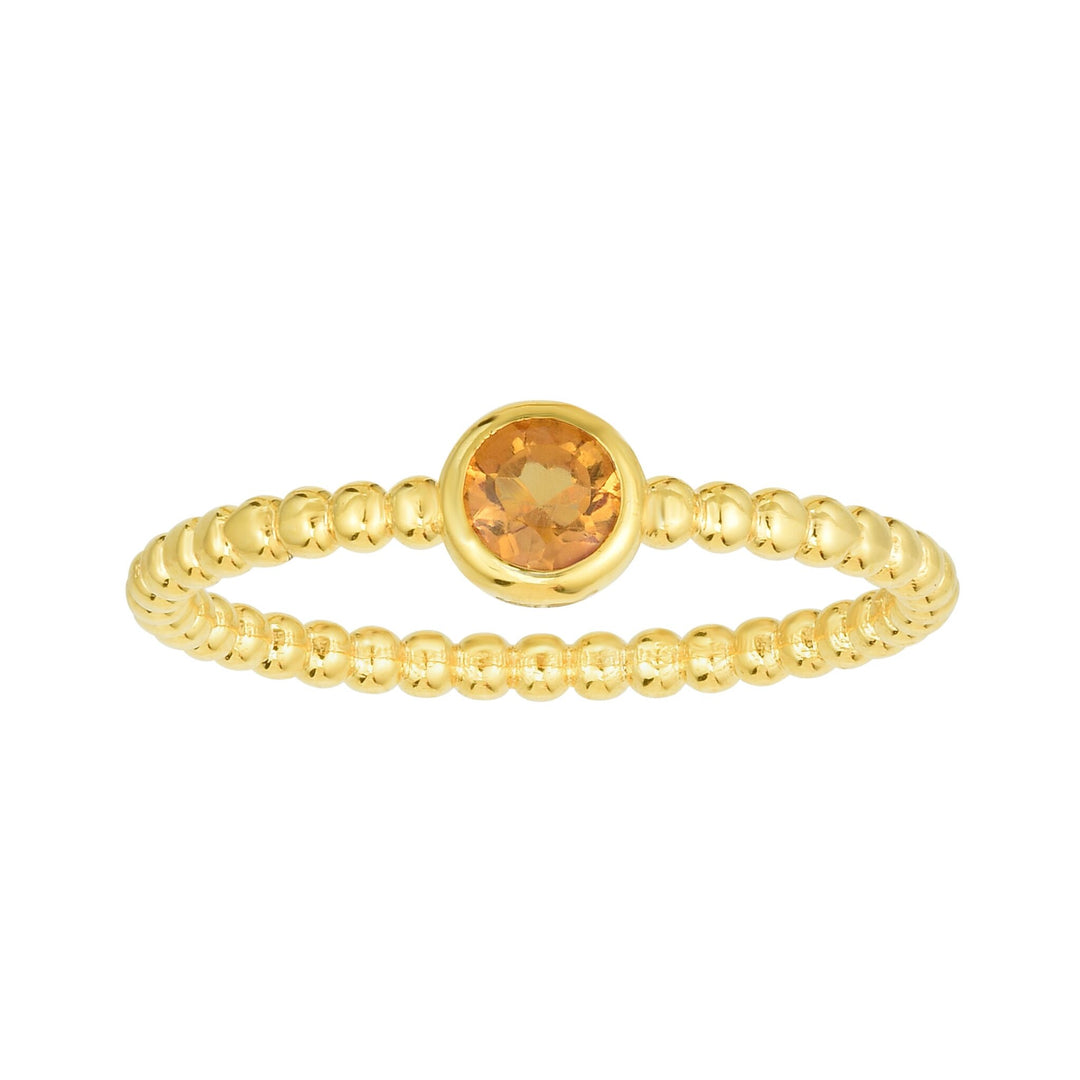14K Yellow Gold Prosecco Gemstone Ring, front view