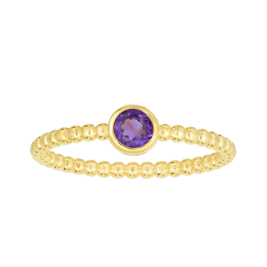 14K Yellow Gold Prosecco Gemstone Ring, front view
