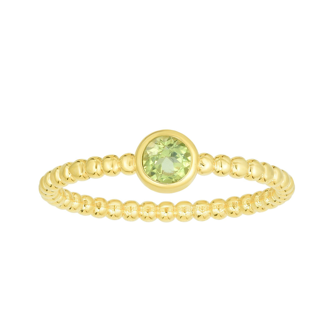 14K Yellow Gold Prosecco Gemstone Ring, front view