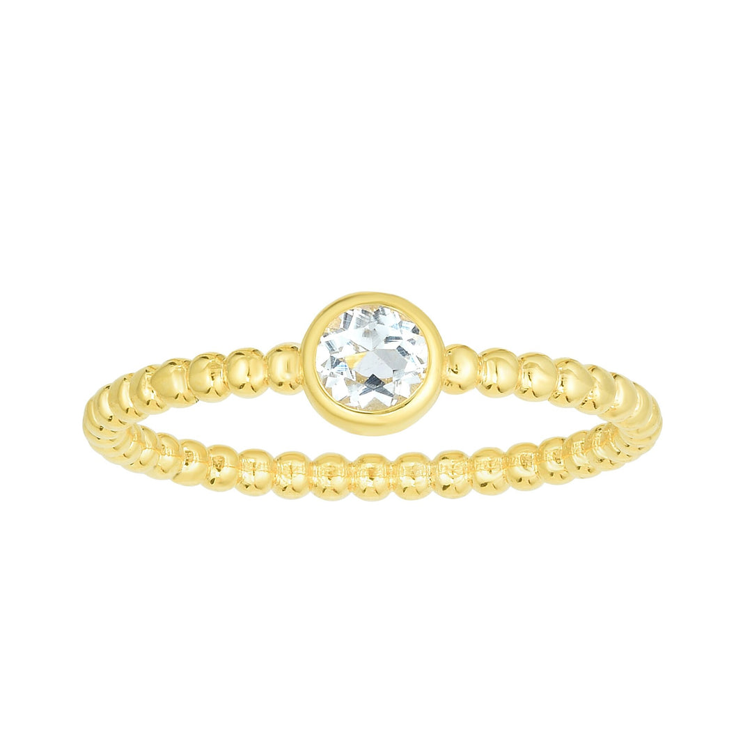 14K Yellow Gold Prosecco Gemstone Ring, front view
