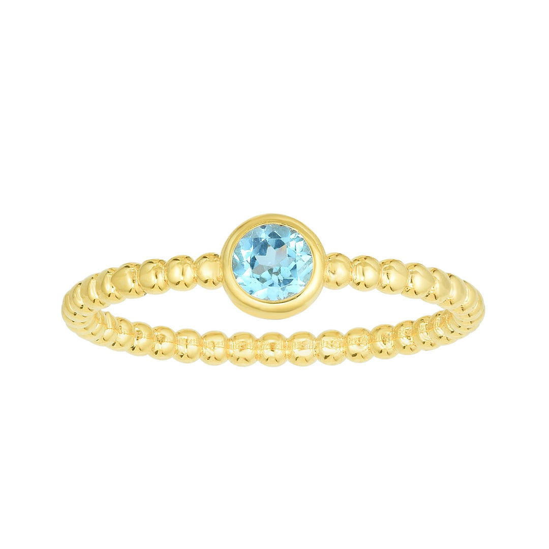 14K Yellow Gold Prosecco Gemstone Ring, front view