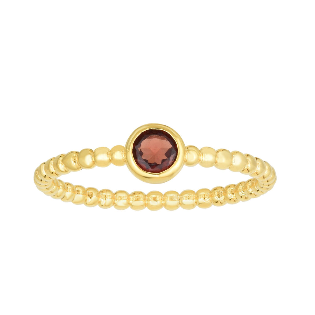 14K Yellow Gold Prosecco Gemstone Ring, front view