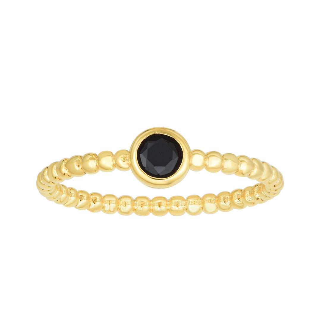 14K Yellow Gold Prosecco Gemstone Ring, front view