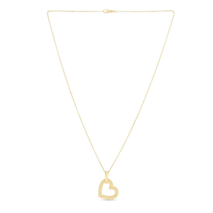 14K Yellow Gold Prosecco Heart Pendant, front view