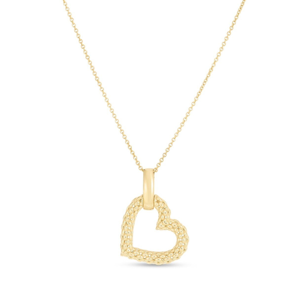 14K Yellow Gold Prosecco Heart Pendant, view 2