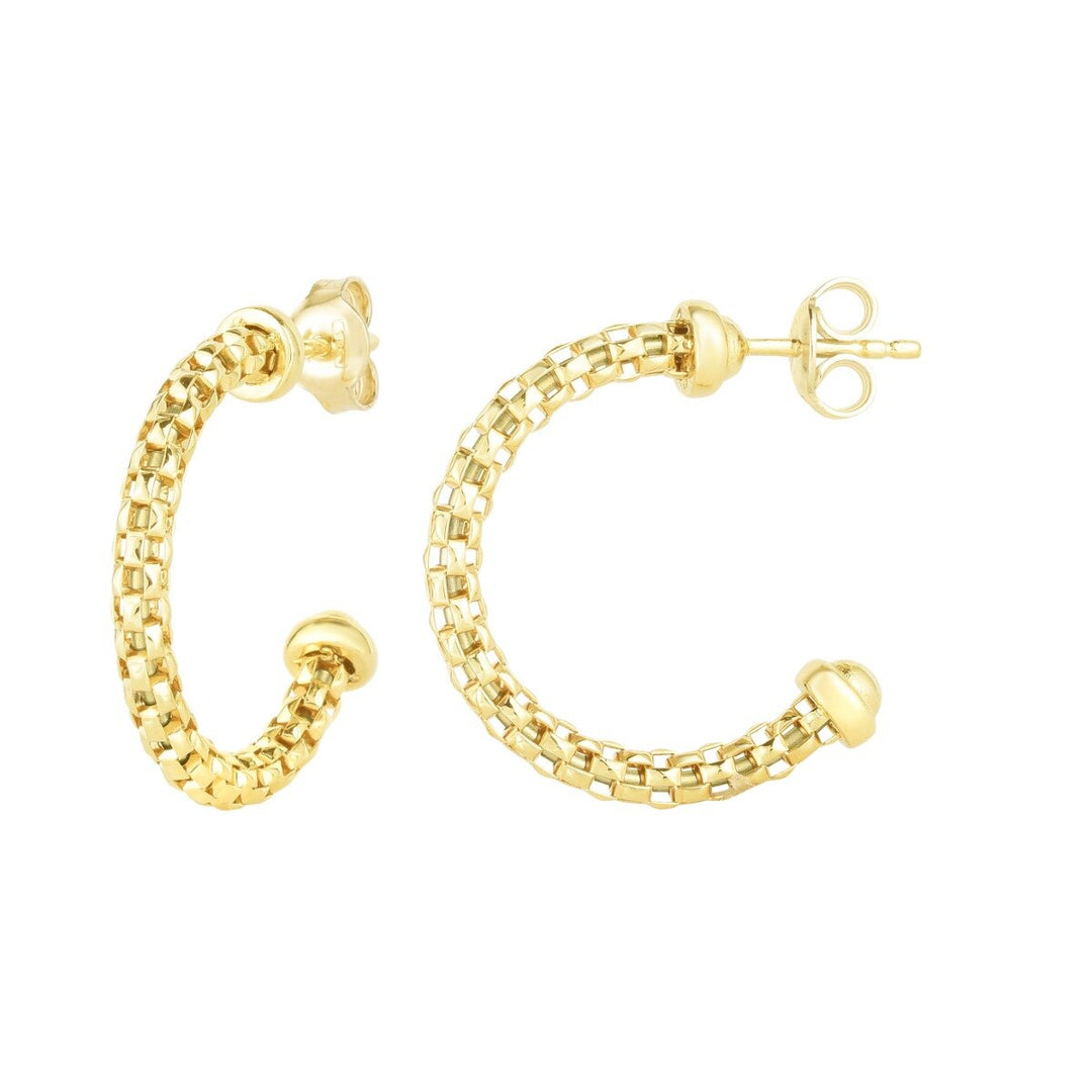 14K Yellow Gold Prosecco Hoop Earrings, view 2