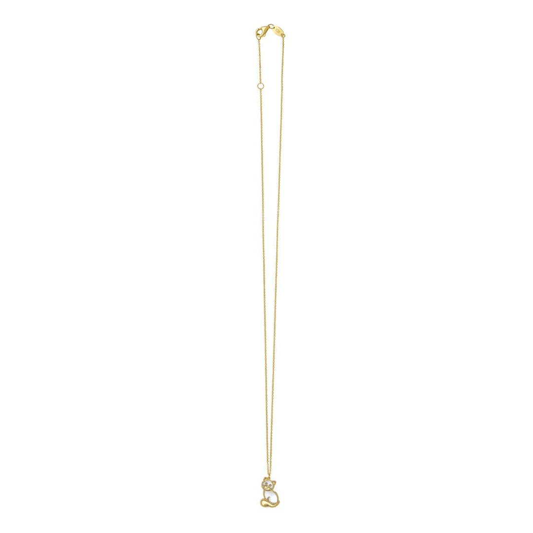 14K Yellow Gold Prosecco Kitten Necklace, view 3