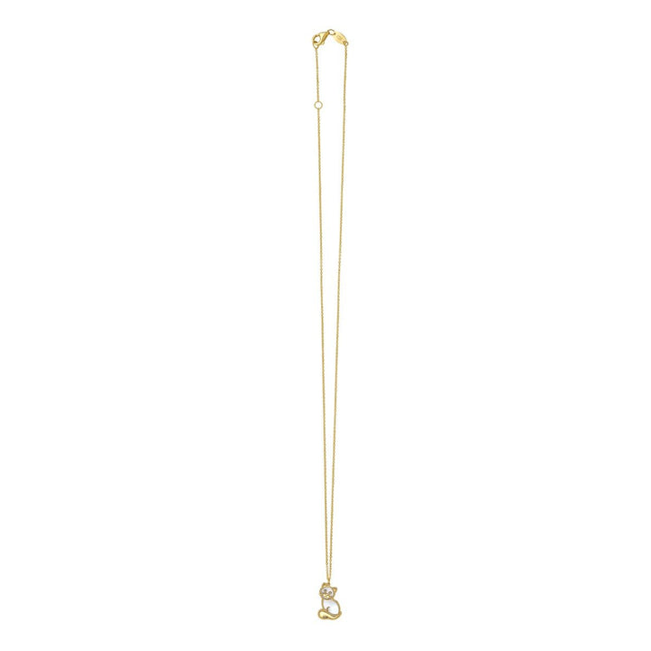 14K Yellow Gold Prosecco Kitten Necklace, view 3