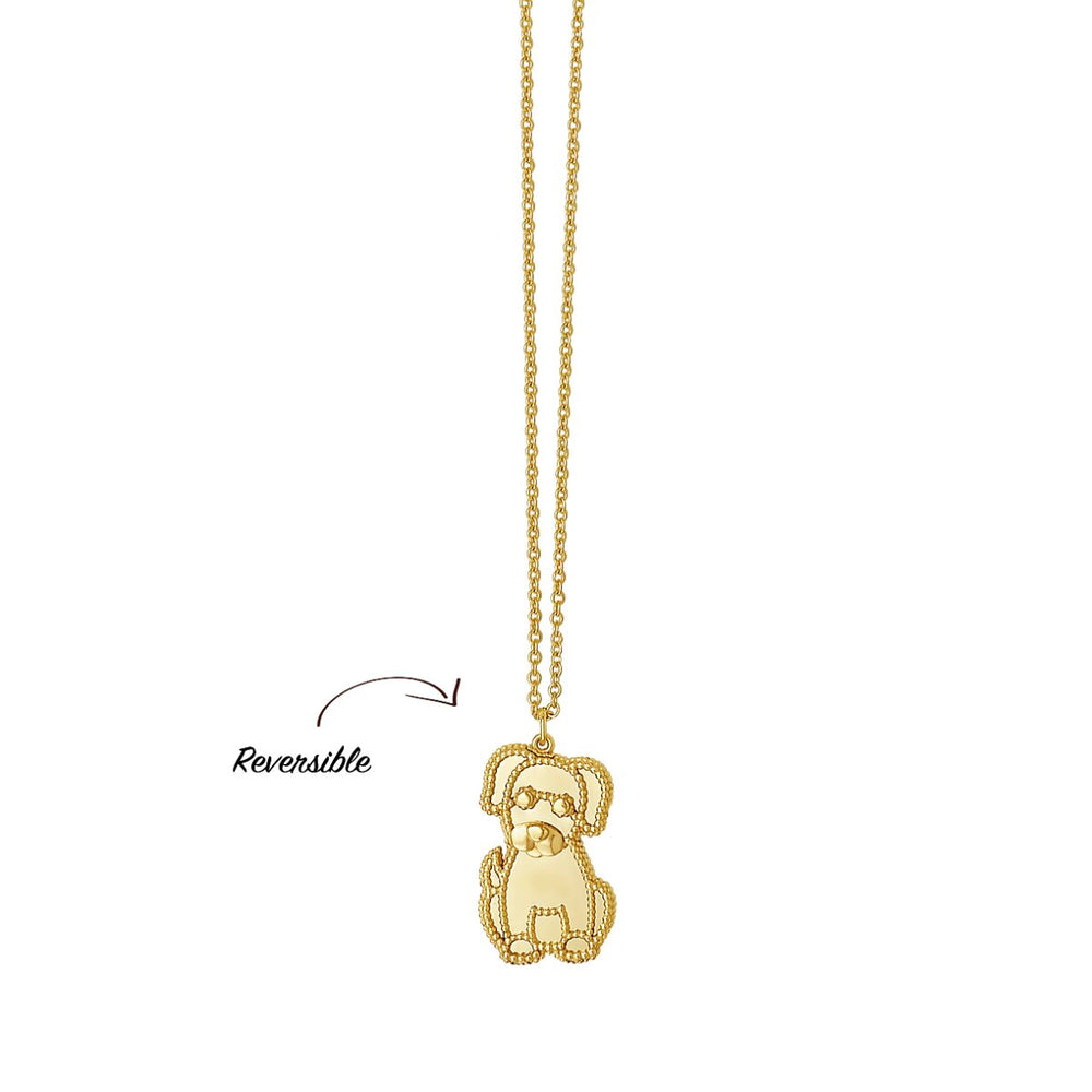 14K Yellow Gold Prosecco Puppy Necklace, view 2