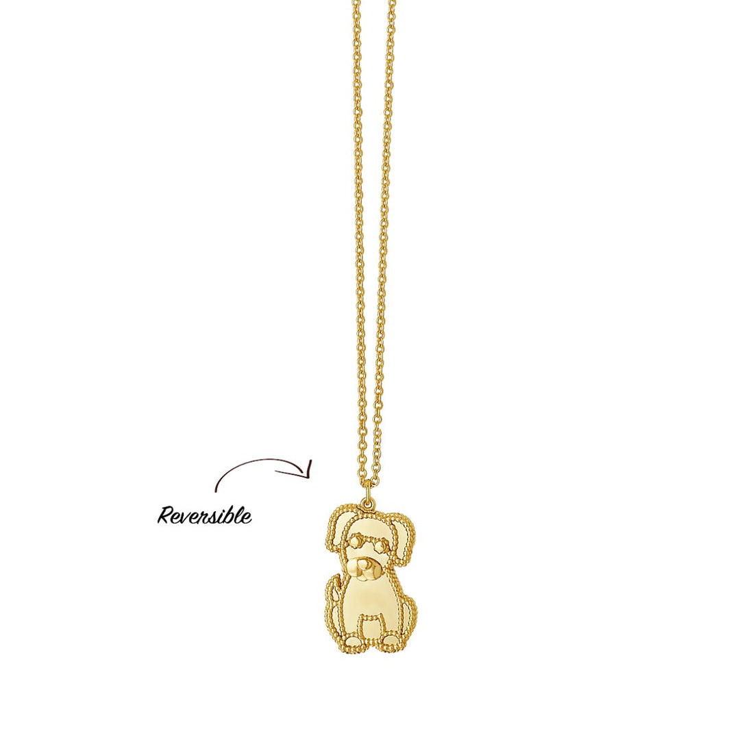 14K Yellow Gold Prosecco Puppy Necklace, view 2