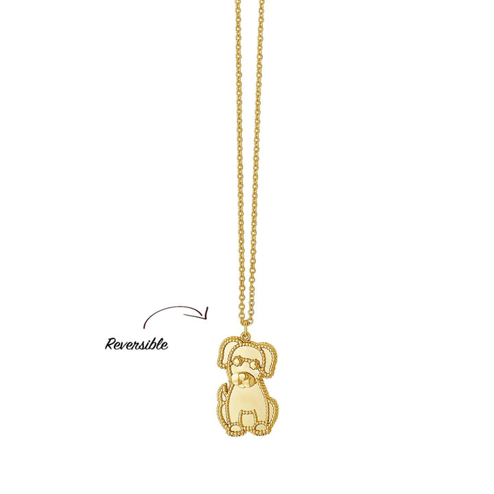 14K Yellow Gold Prosecco Puppy Necklace, view 2