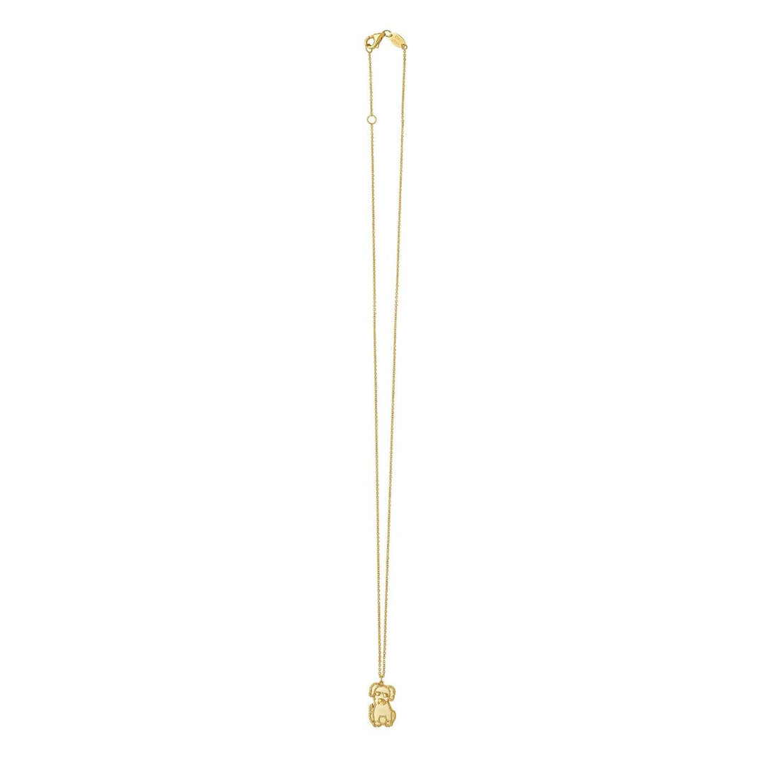14K Yellow Gold Prosecco Puppy Necklace, view 4