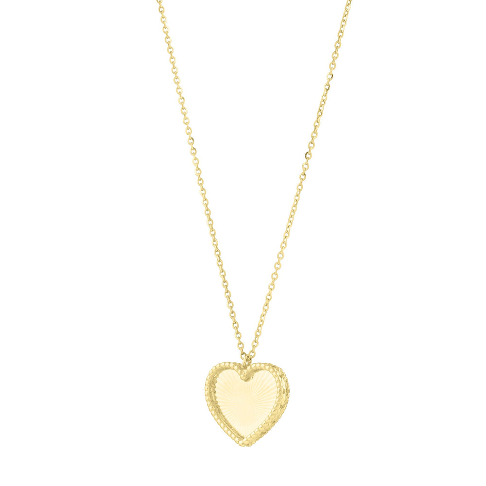 14K Yellow Gold Prosecco Radiating Heart Necklace, view 2