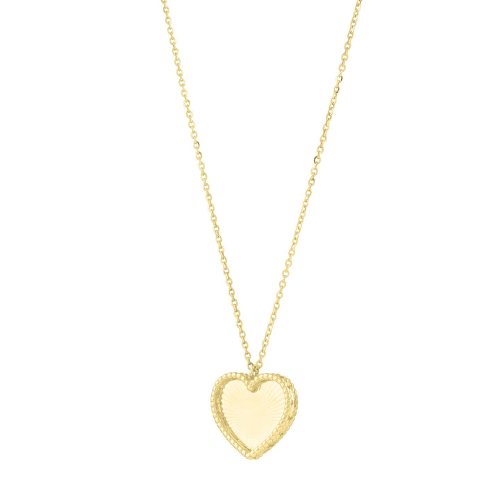 14K Yellow Gold Prosecco Radiating Heart Necklace, view 2