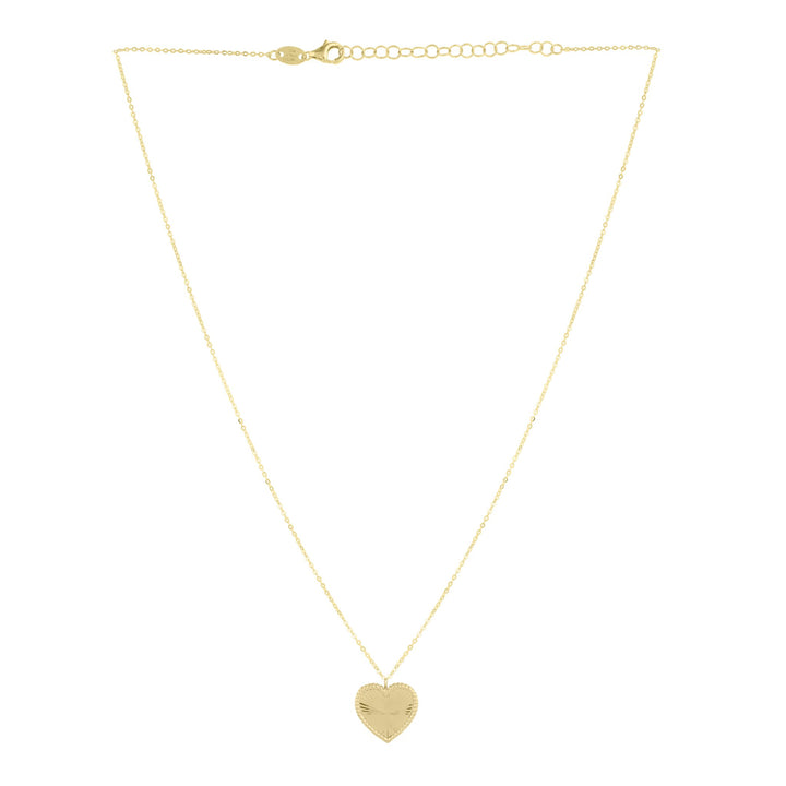 14K Yellow Gold Prosecco Radiating Heart Necklace, view 3