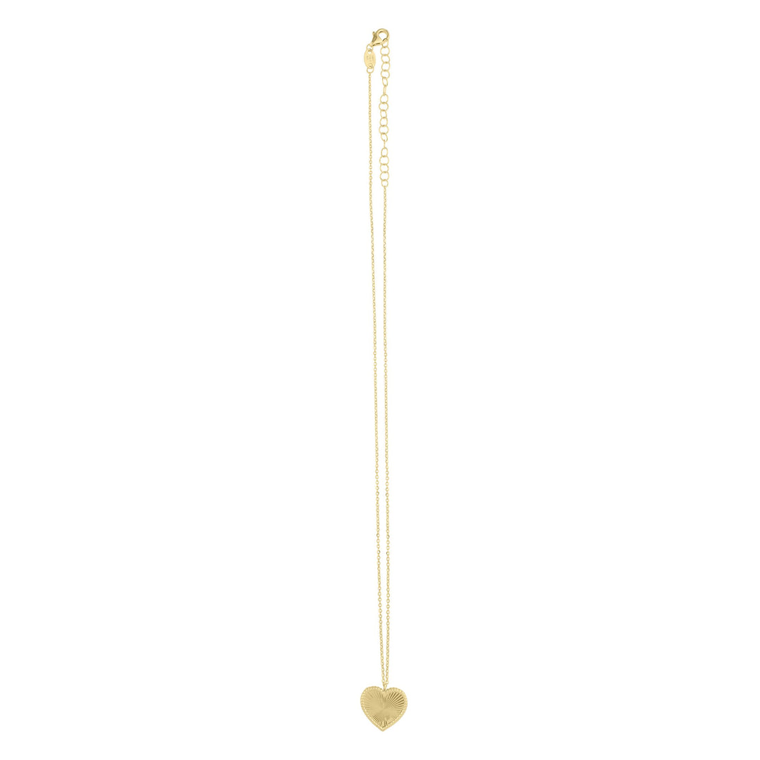 14K Yellow Gold Prosecco Radiating Heart Necklace, view 4