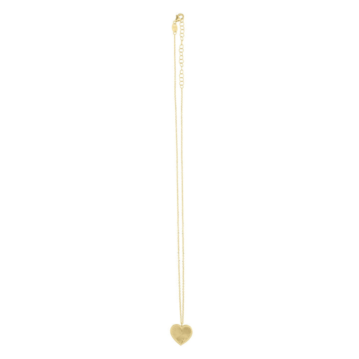 14K Yellow Gold Prosecco Radiating Heart Necklace, view 4