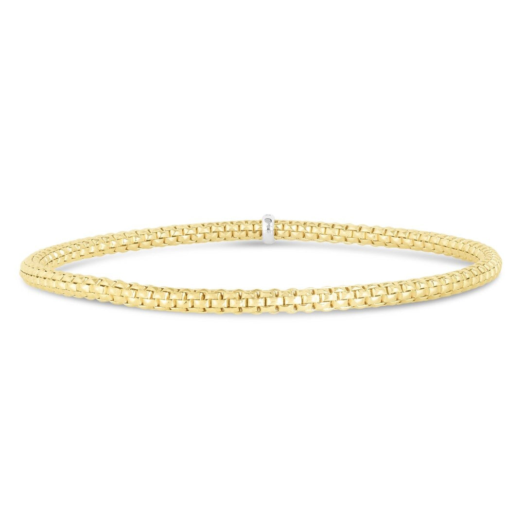 14K Yellow Gold Prosecco Stretch 3mm Bracelet, front view
