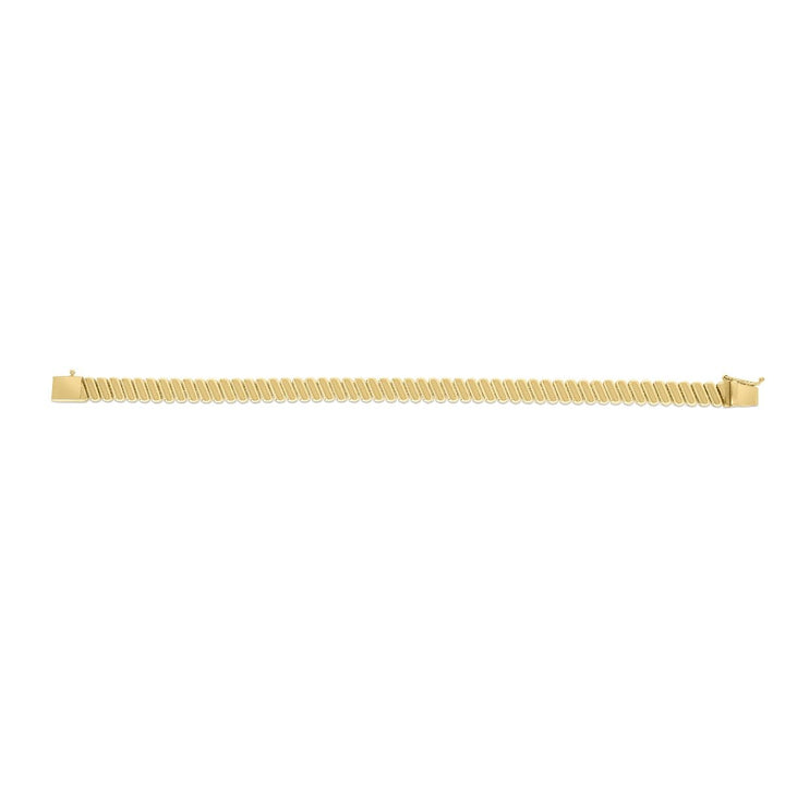 14K Yellow Gold Rib Link Bracelet, view 2