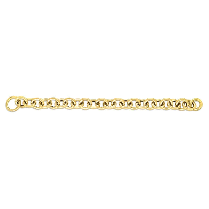 14K Yellow Gold Round Link Push Clasp Chain, view 3