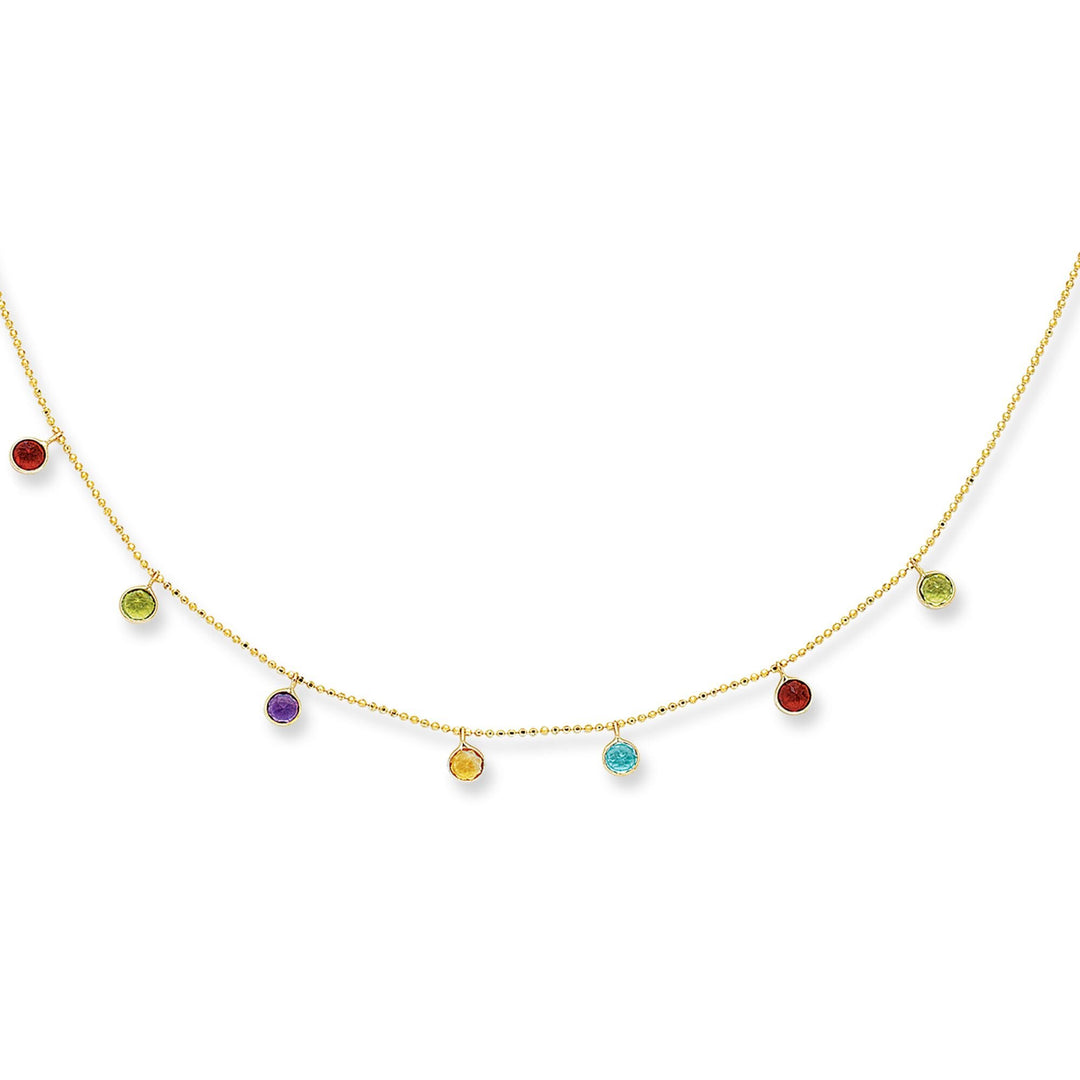 14K Yellow Gold Semi-Precious Necklace, front view