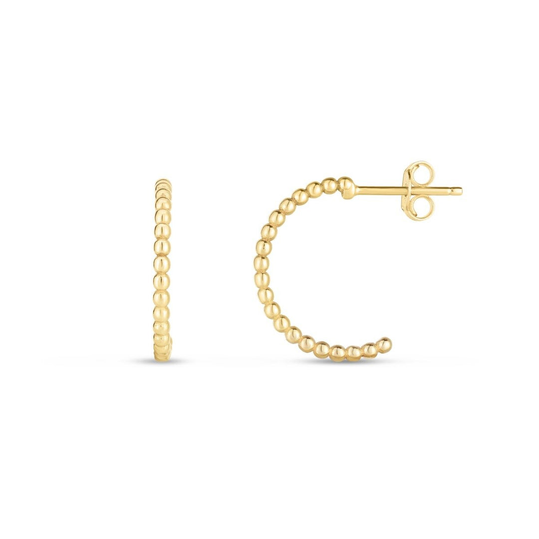 14K Yellow Gold Single Row Prosecco Earrings, front view