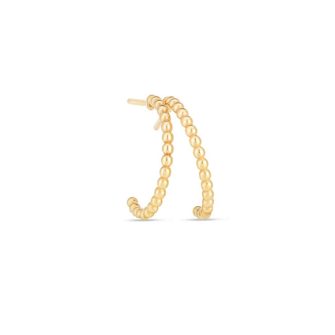 14K Yellow Gold Single Row Prosecco Earrings, view 2