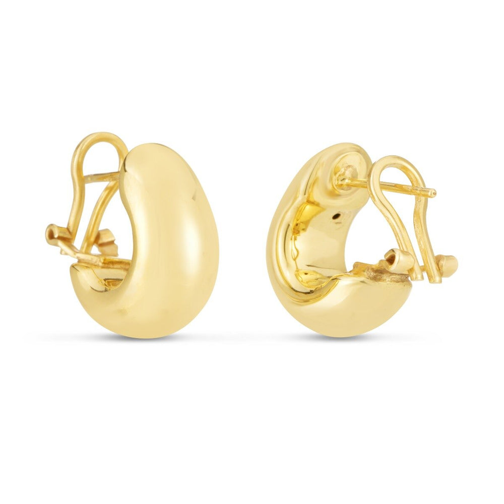 14K Yellow Gold Small Omega C-Hoops, view 2