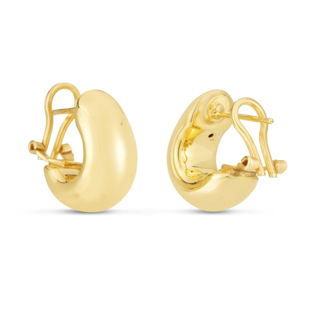 14K Yellow Gold Small Omega C-Hoops, view 2