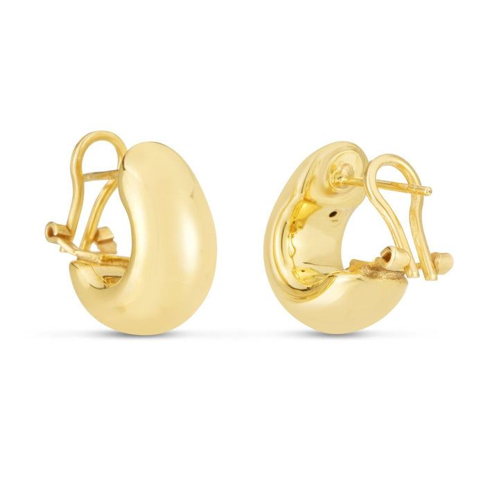 14K Yellow Gold Small Omega C-Hoops, view 2
